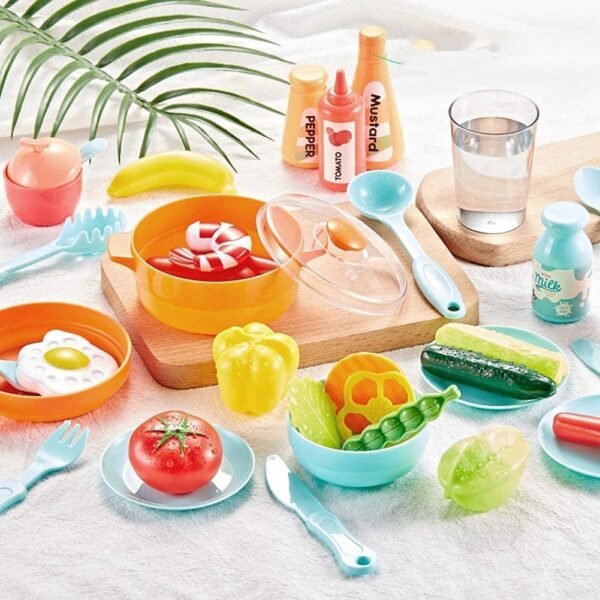 Storio Toys Kitchen Set for Kids Girls Big Cooking Set Light and Sound Pretend Play Toy Battery Operated with Accessories,Pink - Image 3