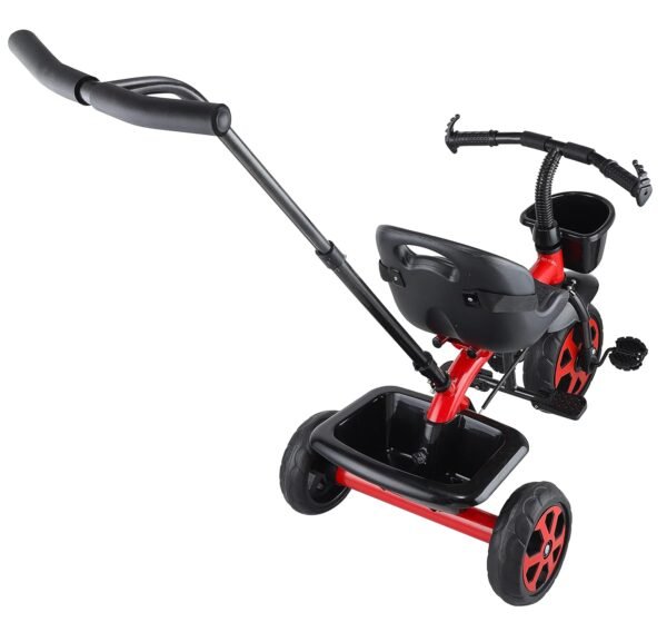 Lite Kids|Baby Trike|Tricycle with Dual Storage Basket for Kids|Boys|Girls Age Group 2 to 5 Years (with Parental Handle, Red) - Image 4