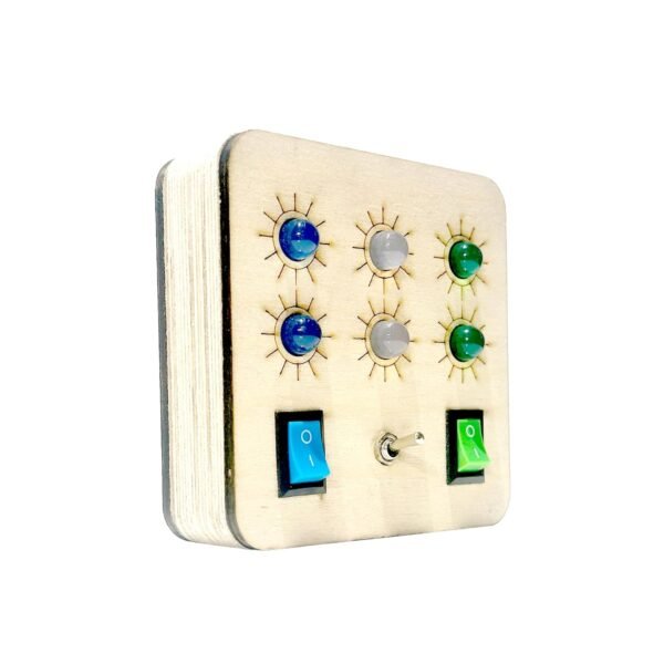 ZeeBaa Toys Portable Busy Board P1 - Montessori Sensory Toy for Kids (1-6 Years) | LED Lights & Switches | Fine Motor Skills & Cognitive Development | Travel-Friendly | Beige