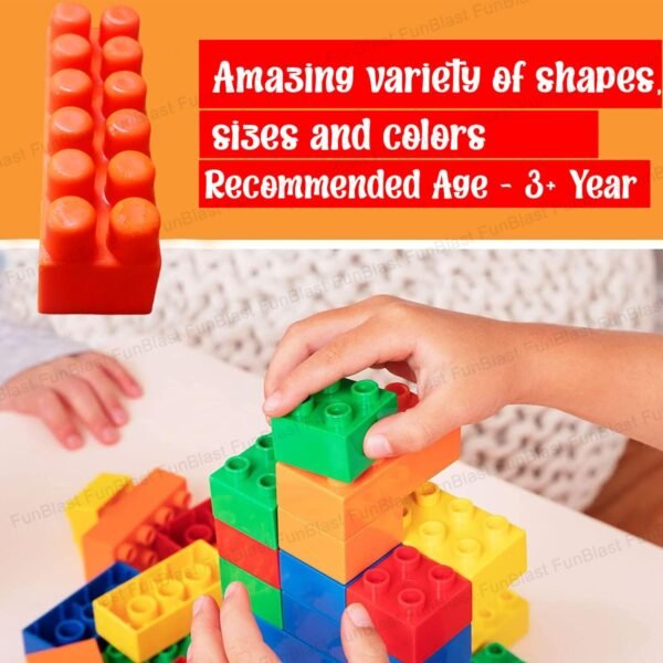 FunBlast DIY Plastic Building Blocks for Kids Puzzle Games for Kids, Toys for Children Educational & Learning Toy for Kids, Girls & Boys - (250+ Blocks with 38 Wheels) Multicolor (250 pieces) - Image 5