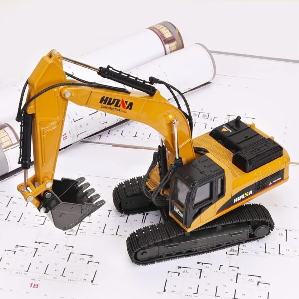 1/40 Scale Metal Excavator Toy, Diecast Construction Equipment Digger Trucks Toys for Boys Kids - Image 2