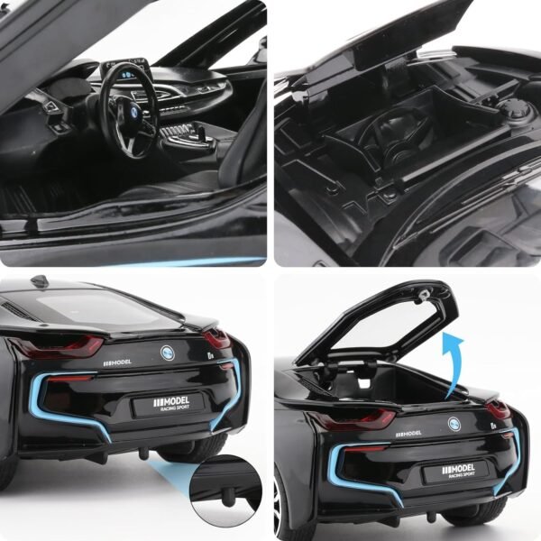 BMW I8 CAR Toy Car Metal Pull Back Diecast Car with Openable Door and Sound Light, Gifts Toys for Kids (Kids Toy Metal car White) - Image 4
