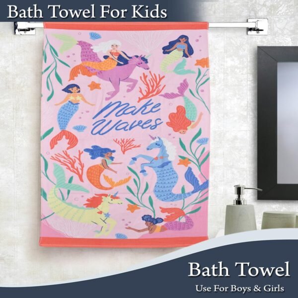 FRESH FROM LOOM Cartoon Printed Bath Towel for Kids | Boys & Girls Towels | Skin Friendly Tauliya | 100% Cotton Fur Hypoallergenic Fabric | Anti -Fade Cloth | Double Stitched Edge (27x54 Inches) - Image 4