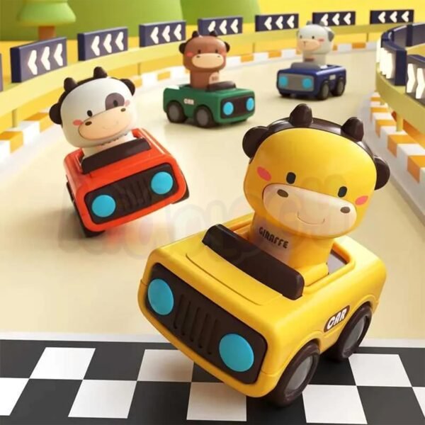 Kidology Press & Go Friction-Powered Cars for Toddlers – Animal Mini Racing Car, Push & Go Vehicle for Early Learning, Fun Toy for 0-3 Years Babies & Kids - Pack of 1 (Random Character) - Image 2