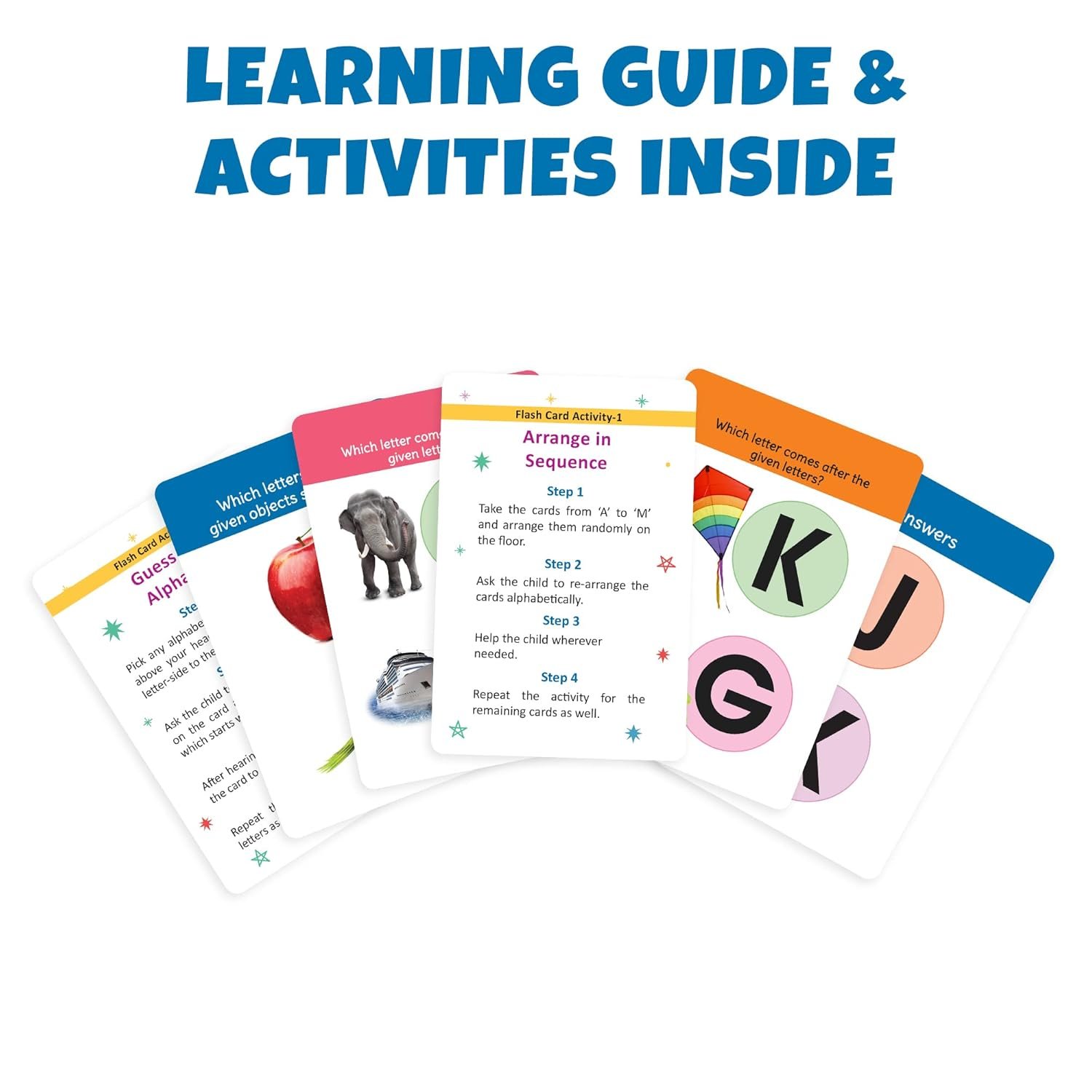 My First Flash Cards for Kids (Combo of 3): Alphabets, Numbers, Hindi Varnamala | 108 Cards for Preschoolers & Toddlers 2-6 Years | Learning Guide & Activities Included - Image 5