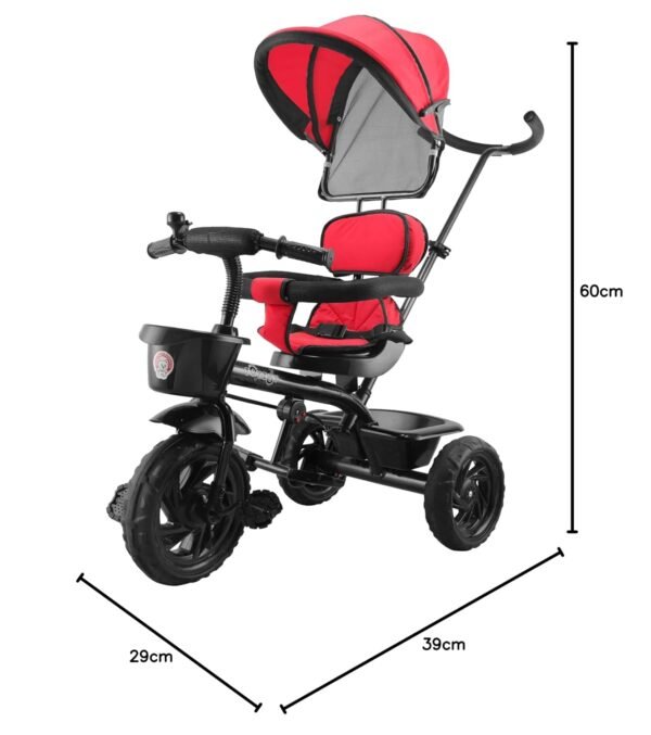 Maple Pro Max Tricycle for Kids | Tricycle with Canopy for Kids | Tricycle for Kids | Bycycle for Kids & Babies | Boys | Girls Age Group 2 to 5 Years, TZ-532 (Red) - Image 2