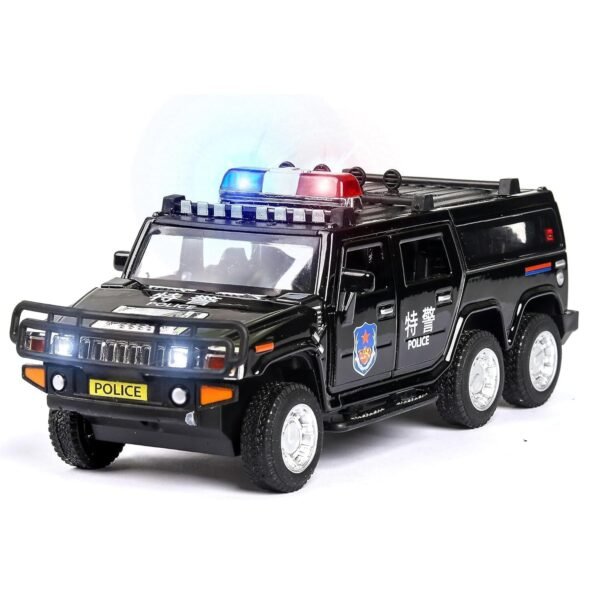 1:32 Hummer Police Toy Car Metal Pull Back Diecast Car with Openable Door and Sound Light, Gifts Toys for Kids? Black ? - Image 4