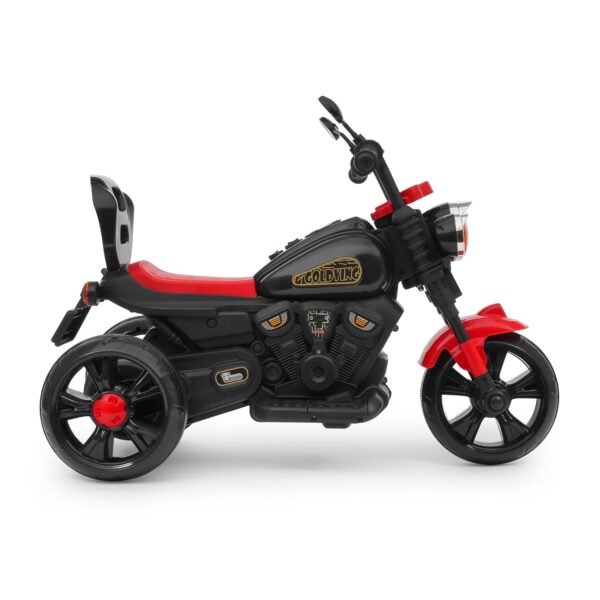 6V Electric Kids Bike Rechargeable 6.5 Ah Battery Inbuilt Imported Motor Drive Music Player LED Light & Foot Accelerator for Ages 1-6 Years (Goldving Electric Bike, Red & Black) - Image 3