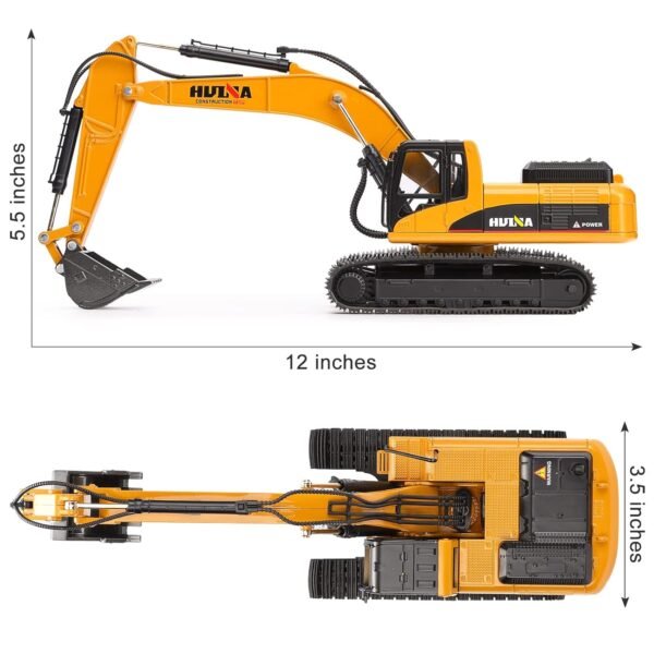 1/40 Scale Metal Excavator Toy, Diecast Construction Equipment Digger Trucks Toys for Boys Kids - Image 3