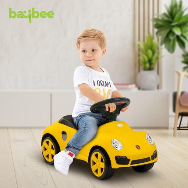 Baybee Bolt Push Ride on Car for Kids 1-3 Years, Baby Rideons With Music, Light & Comfort Seat | Push Cars Toys for Toddlers | Boys Girls Drive Car (Yellow) - Image 2