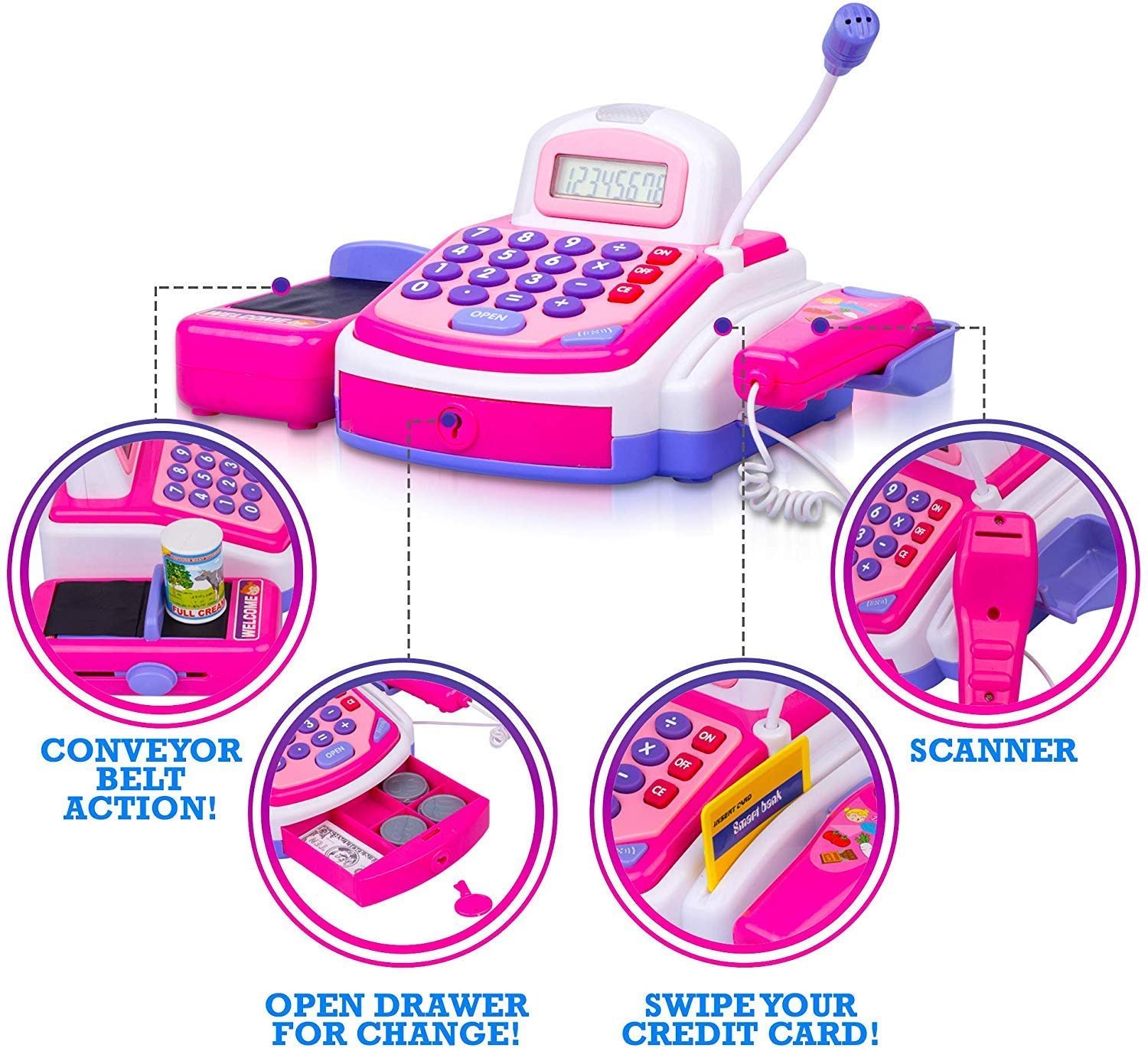 Famous Quality Plastic Electronic Cash Register Toy , Multicolour, 3 Years and Above - Image 3