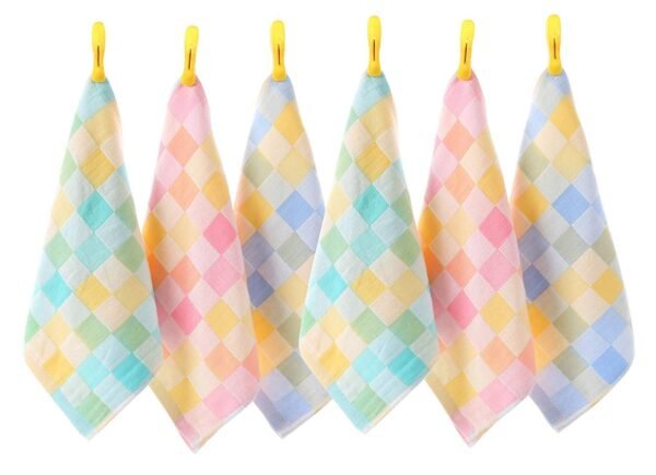 Women\'s Soft Cotton Face Towel - Cotton Handkerchief For Women\'s & Kids (10x10 inch) (Pack of 6)