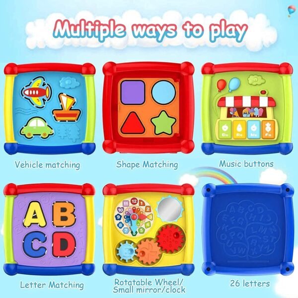 Activity Cube Baby Toy for 6 to 12 Months, Toddler Piano Center Best First Birthday Gift for 1 Year Old Girl Boy, 6 in 1 Busy Learners Educational Toys - Image 3