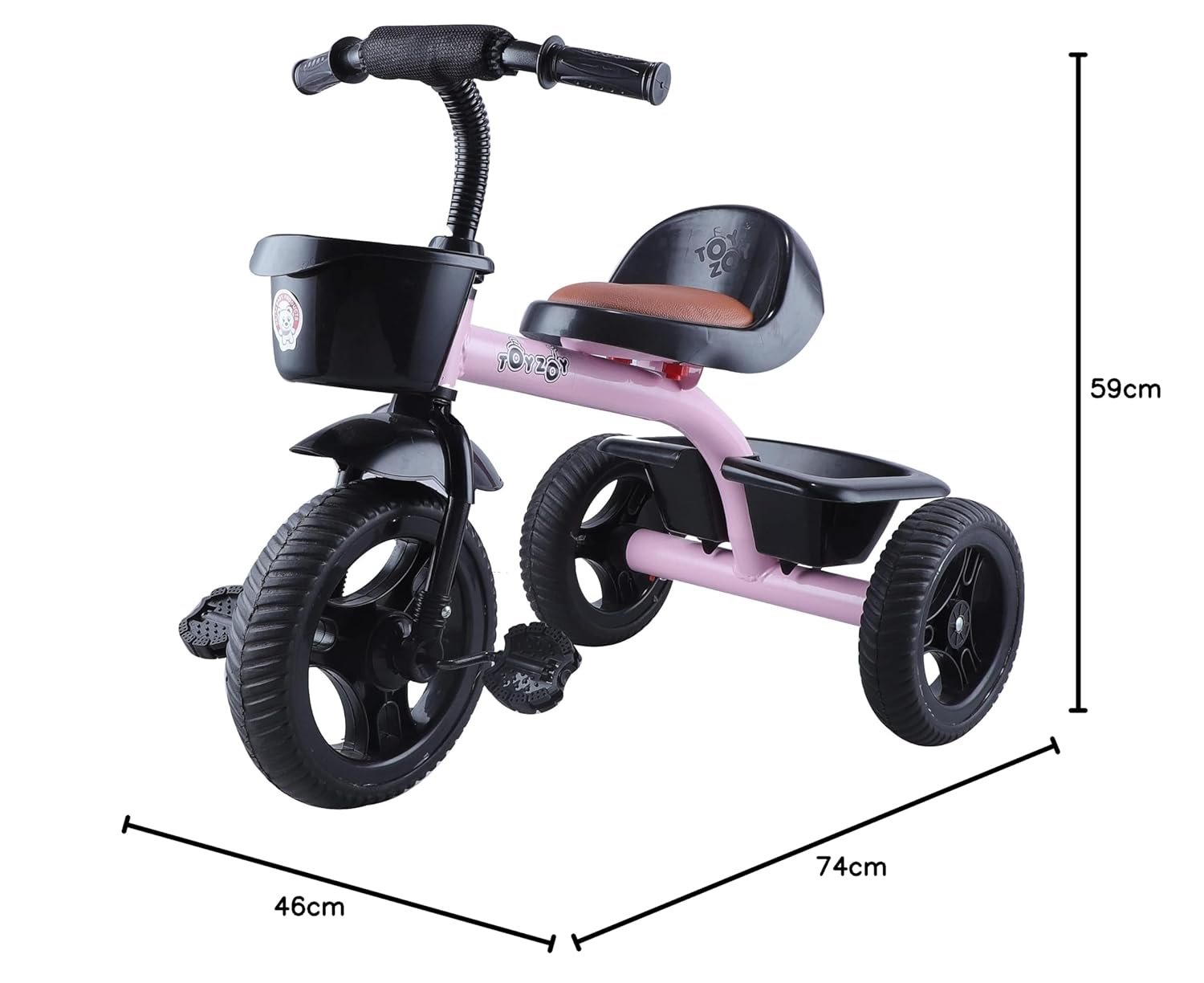 Mac-Lite Trike|Tricycle for Kids|Boys|Girls for|Cycle for Kids 1-4 Years TZ-562 (Pink) - Image 2