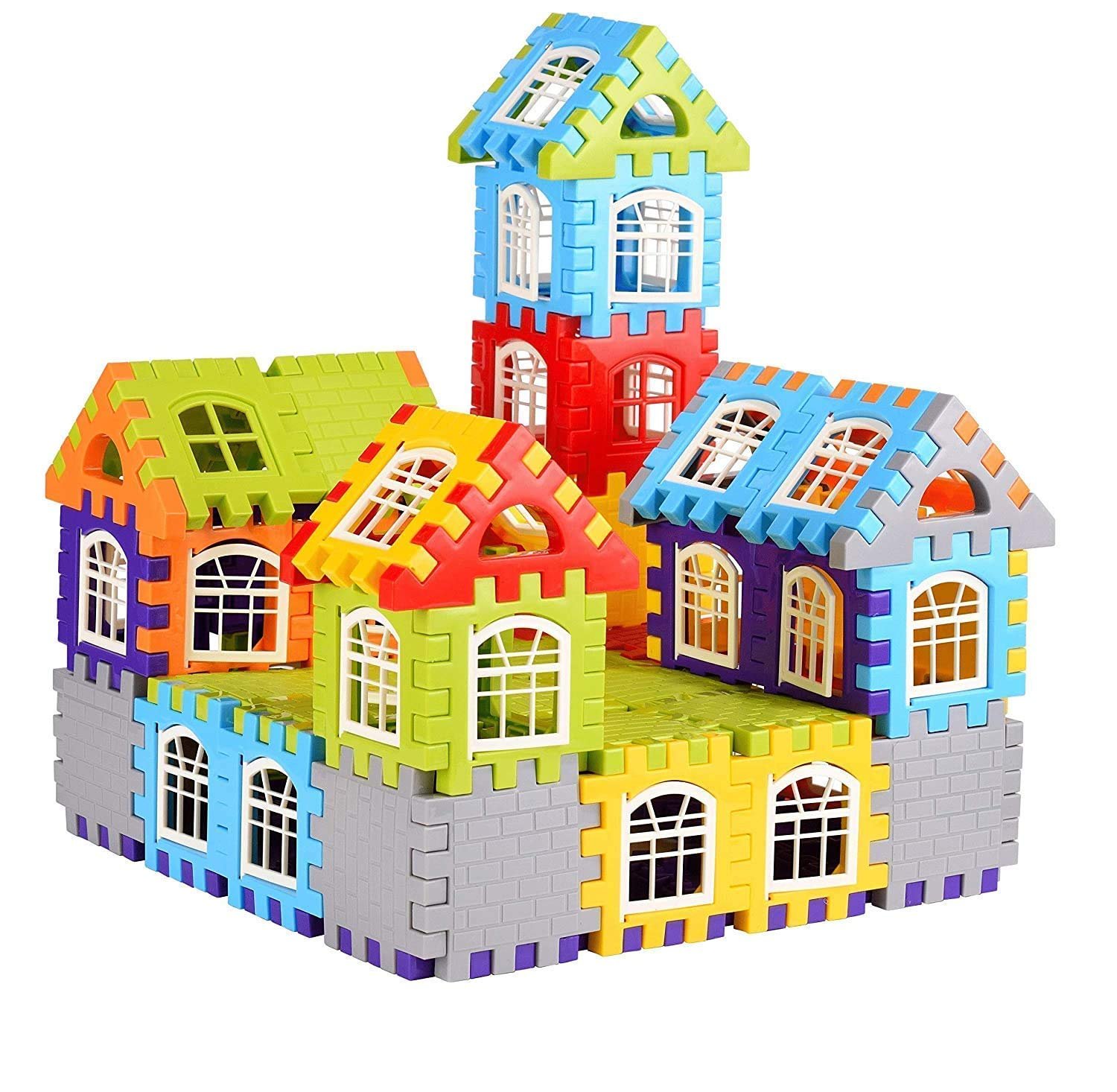 MBK Creative Building Block Set - My Happy House Home Blocks - Educational Toy for Kids 3-8 Years - 60+ Pieces