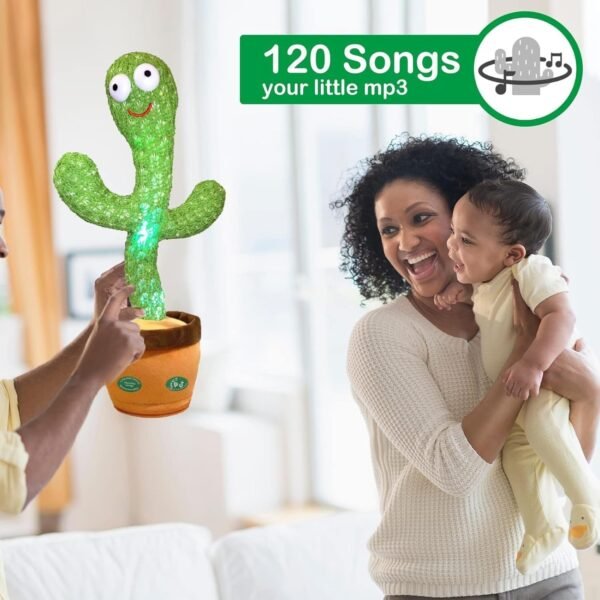 Storio Rechargeable Toys Talking Cactus Baby Toys for Kids Dancing Cactus Toys Can Sing Wriggle & Singing Recording Repeat What You Say Funny Education Toys for Children Playing Home Decor for Kids - Image 2