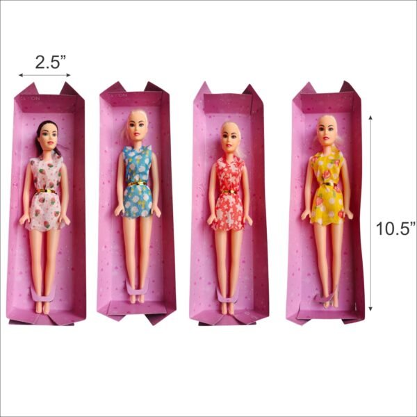 ABYZ Fashion Sweet Dolls Set, 4 Pieces with Multi-Colour Dresses, Kids Toy for 3-5 Years - Image 3