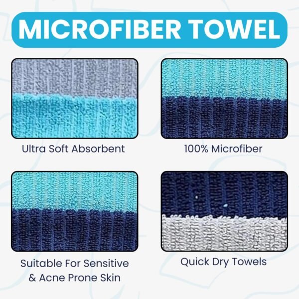 Face Towel | Face Towels Set of 7 | 200 GSM | Ultra Soft, Absorbent, & Quick Dry Towels for Facewash, Gym, Travel | Suitable for Sensitive & Acne Prone Skin | Microfiber Towel For Face - Image 4