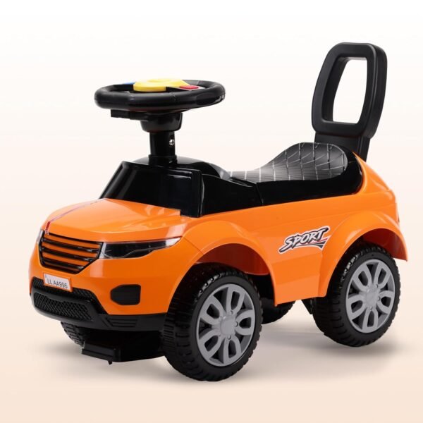 LuvLap Starlight Ride on & Car for Kids with Music & Horn Steering, Push Car for Baby with Backrest, Safety Guard, Under Seat Storage & Big Wheels, Ride on for Kids 1 to 3 Years Upto 25 Kgs (Orange)