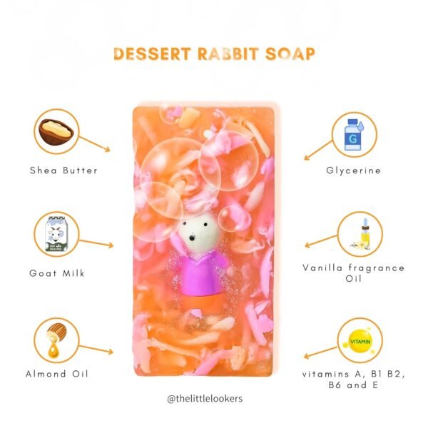The Little Lookers Baby Soap with Rabbit Eraser | 100% Handmade & Organic Soap for Babies, Kids - 120g (Rabbit, Pack of 3) - Image 3