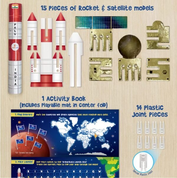 Imagimake Mapology Mangalyaan | Isro Rocket Model & Satellite | Astronaut Toy | Educational Toys for Kids 5+Years | 3D Puzzles | Gifts for 5 Year Old Boy & Girl, Multi-Coloured - Image 3
