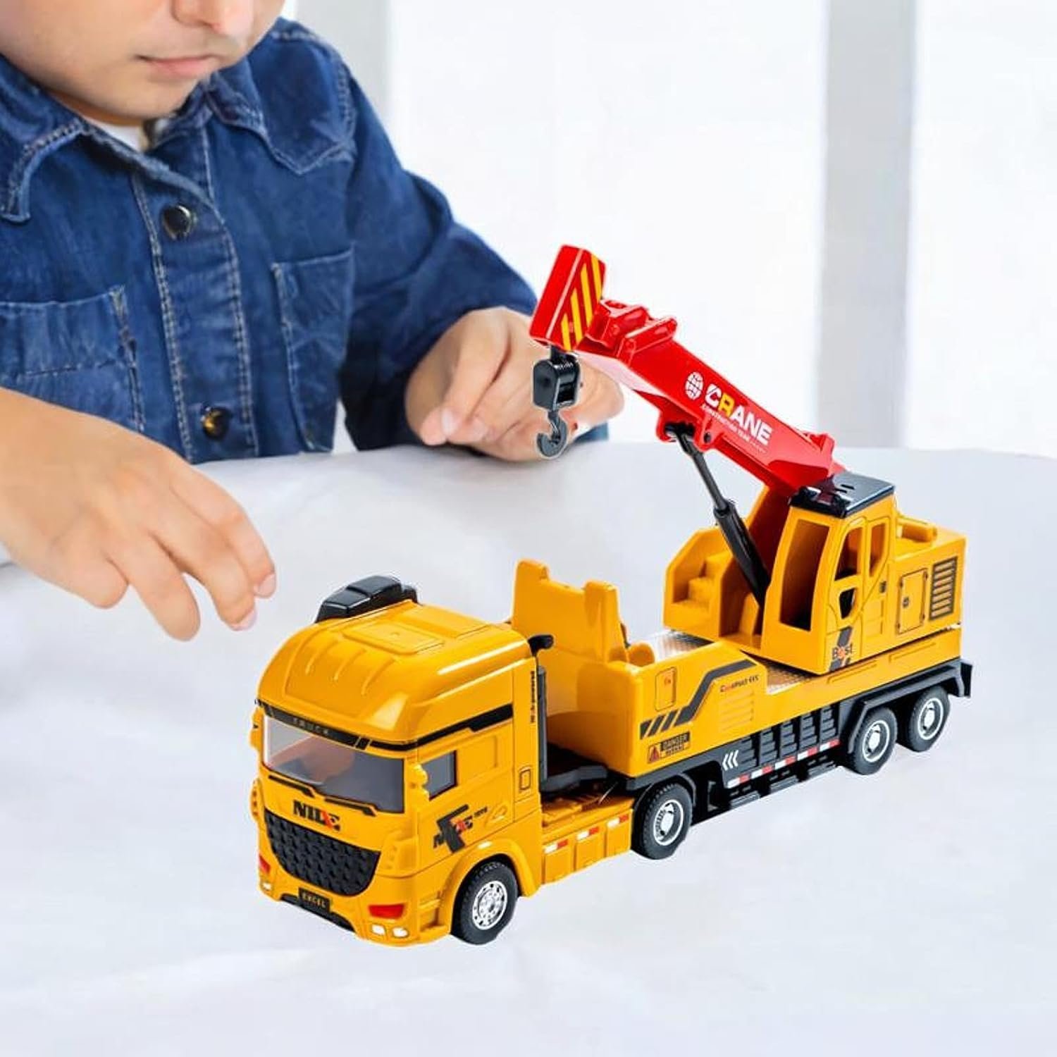BNF® Friction Powered Vehicle Pull Back Car Model for Children 3-7 Years Old Boys C|Toys & Hobbies | Diecast & Toy Vehicles | Cars, Trucks & Vans |1 Friction Powered Crane Truck Toy - Image 6