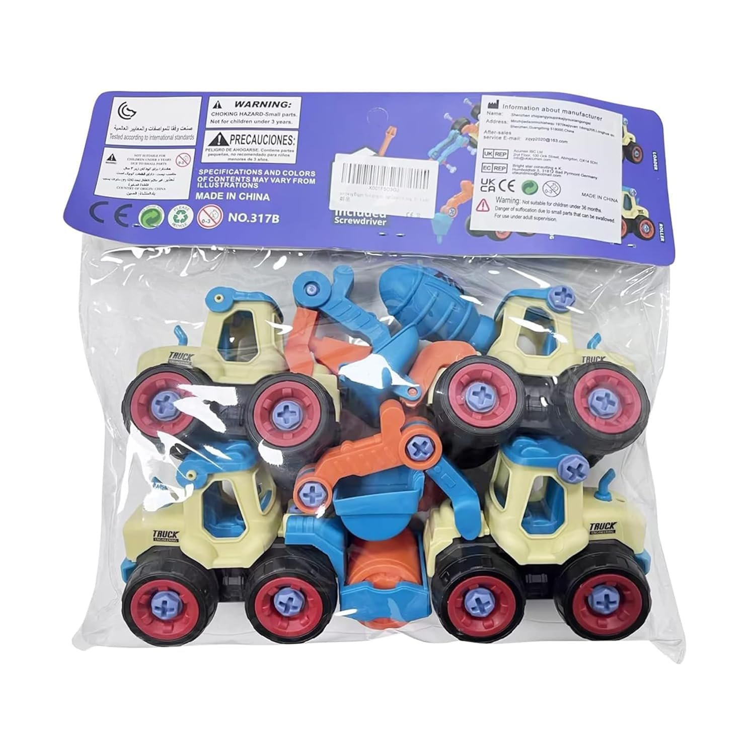 DIY Take-Apart Cars & Trucks: Construction Digger Sand Toys for Kids 3-8 | Gifts & Birthday Presents (Sky Blue) - Image 4