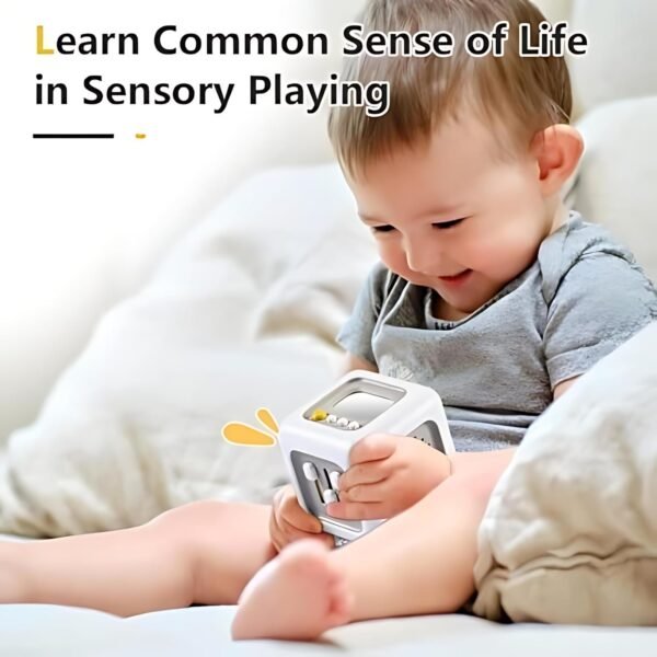 Life Skill Builder Cube Montessori Toys for 1 Year OldBusy Cube for Baby Toys 12-18 MonthsBaby Sensory Travel Toys for Toddlers 1-3Birthday Gifts for 1 2 Year Learning & Motor SkillWhite - Image 3
