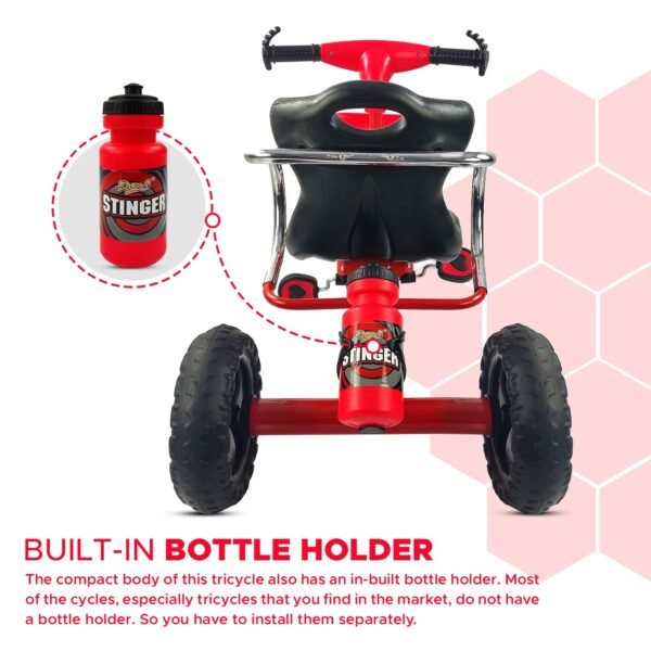 Dash Stinger Tricycle for Kids 3-5 Years, Baby Cycle With Storage Basket and Sipper (Capacity 25kg | Red) - Image 6