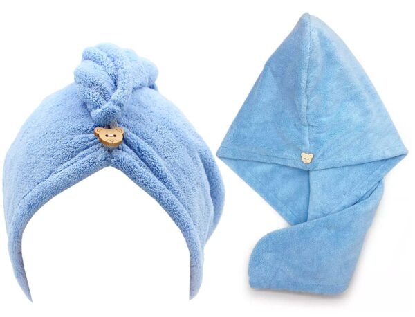 Microfiber Hair Wrap Super Absorbent Ultra Soft Turban Hair-Drying Quick Bath Shower Caps Magic Bathrobe Hair Warp Salon Head Towel for Women and Girls (Purple) - Image 4
