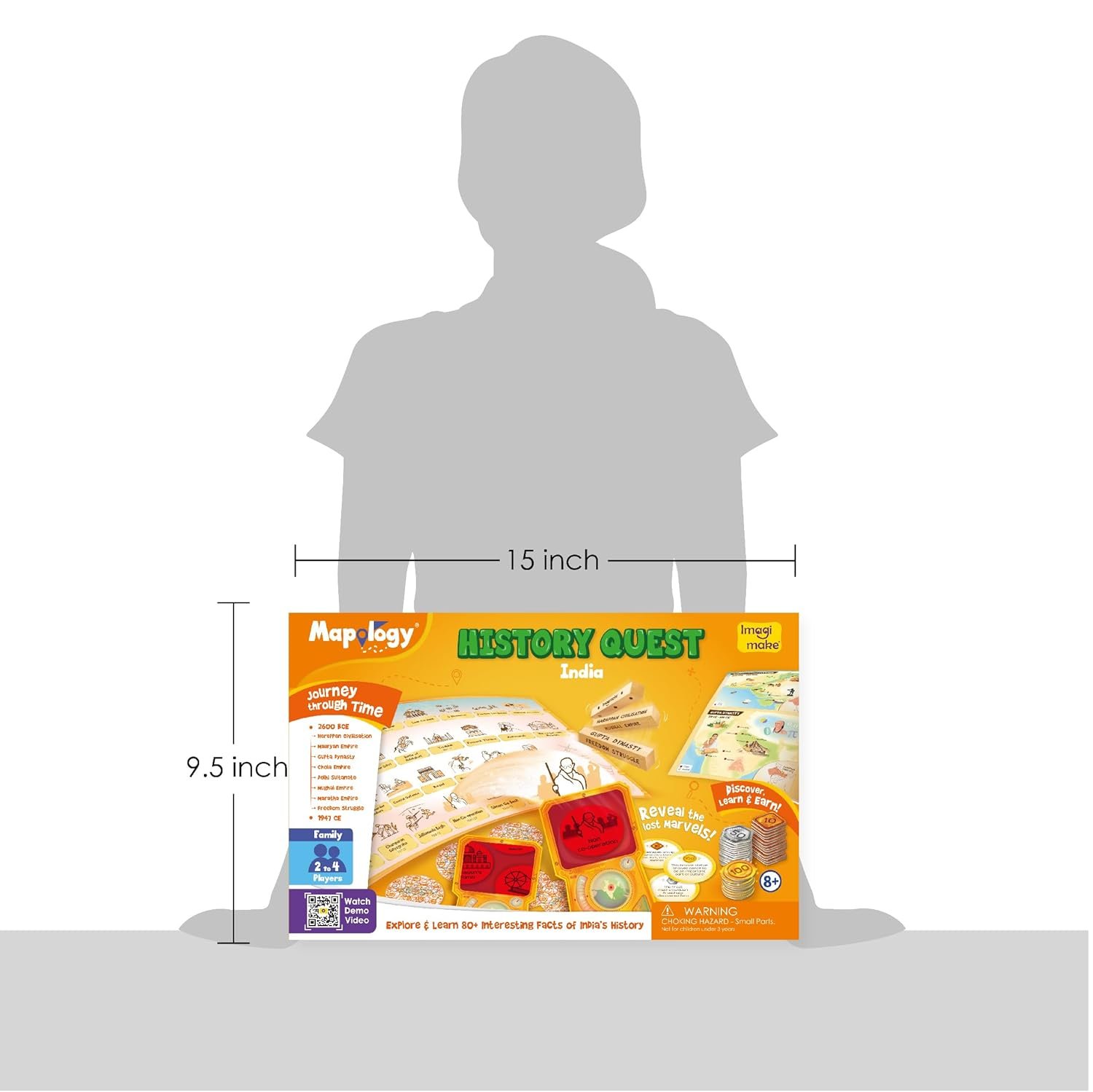 Imagimake Mapology History Quest - India |Historical Board Game |Explore 8 ERAS of Indian History with Discovery Lenses, Artefact Tokens, Ancient Dice |Educational Toy |Birthday Gift for Girls & Boys - Image 3