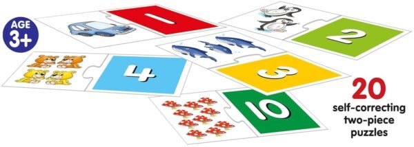 Frank Numbers 1 to 20 –(40 Pieces) 2 Self-Correcting 2 Pcs Puzzle- Early Learner Educational Jigsaw Puzzles Set with Images for Kids 3 Years and Above - Educational Toys and Games - 10304 - Image 3