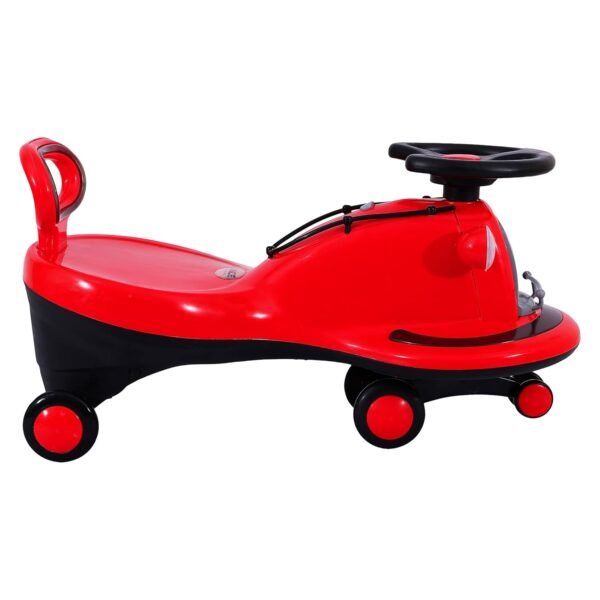 KURB Ride On Swing Car for Kids 1-5 Years| Magic Car with Light & Music | Twister Car with Back Support | with Storage Basket| Comfortable & Durable Seat (Red) - Image 3