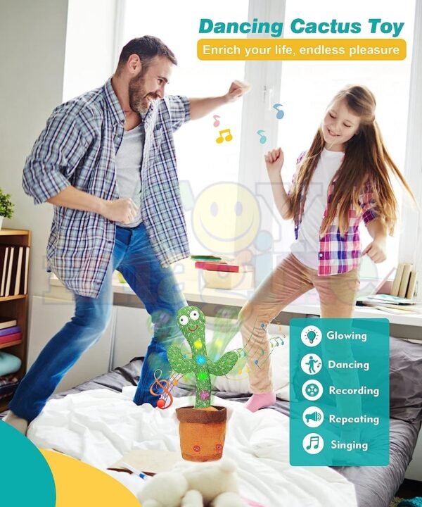 Toy Imagine Cactus Toy for Babies Dancing,Talking, Speaking, Recording | Repeat What You Say | Singing Electronic Pet for Toddlers | Swing and Sing Toy-Charger Cactus Plant.. (Age 1-10 Years). - Image 4
