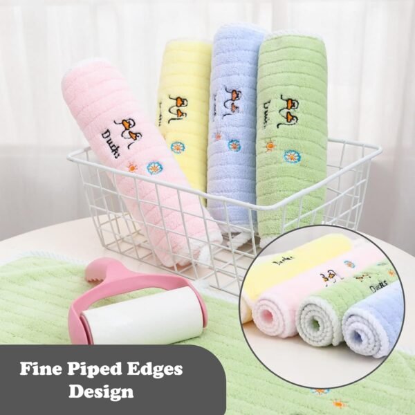 Koochie-Koo Cotton Baby Bath Towel, Ducks Printed Organic Face Towel for Baby Boys & Girls, Super Soft Reusable Hand Towel for Infants, Quick Absorbent Wash Cloth for Newborn, (Set of 3, Assorted) - Image 6