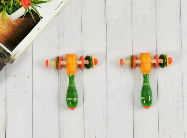 Wooden Handheld Rattle Toys for Baby, Infants, New Born Babies (0+ Years) - Multicolor - Set of 2 pcs - Discover Sounds - Image 4