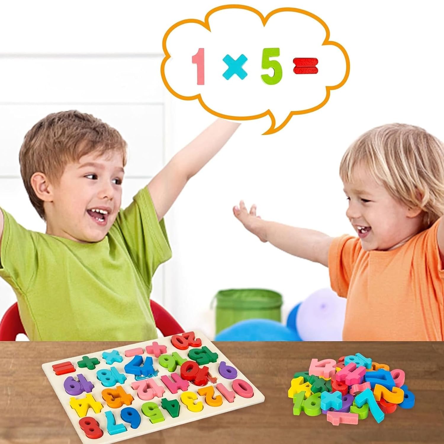 Kidology Wooden Puzzles for Toddlers for Kids Preschool Learning Toys, Wooden Montessori Toddler Puzzles Wooden Alphabet, Number, Shape Puzzles for Kids 2-4 Years Old (Number Puzzle) - Image 2