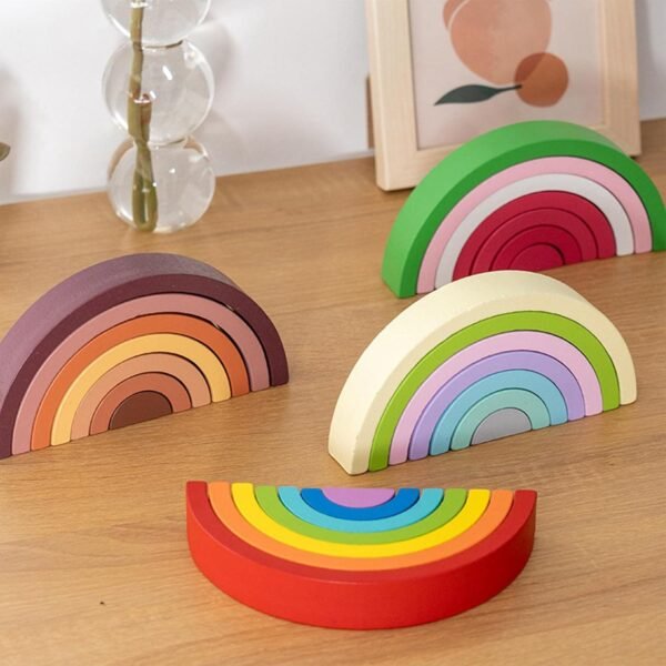 bnf® 7X Rainbow Stacking Toy for Boys Girls Kids Shape Matching Learning Green Baby | Toys for Baby | Developmental Baby Toys - Image 4