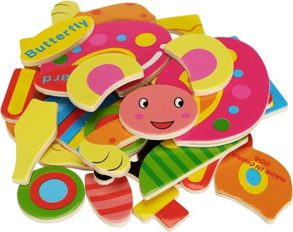 6 PCS Wooden Jigsaw Puzzles, Wooden Animal Puzzles for Toddlers, Educational Montessori Toys, Colorful Leisure Toys of 2 3 4 5 Years Toddlers, Random Pattern - Image 5