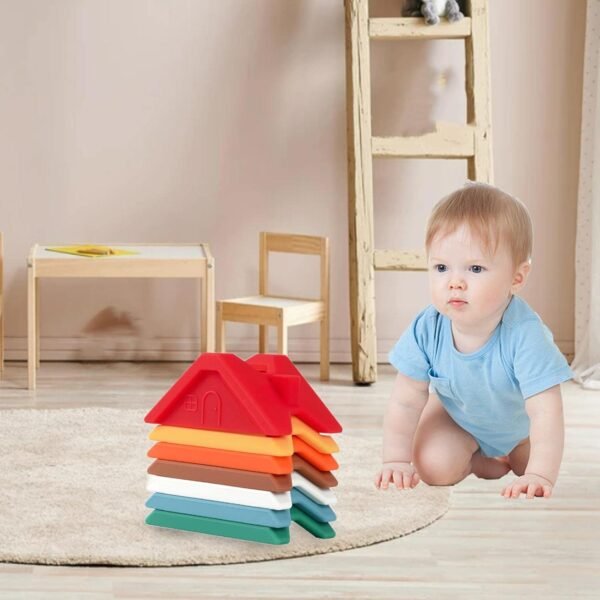 bnf® Silicone Stacking Toys Fine Motor Skills Educational Toy for Children Red Baby | Toys for Baby | Developmental Baby Toys - Image 6