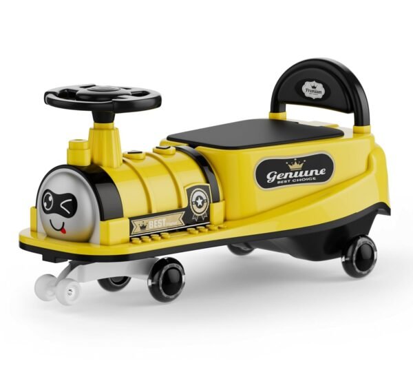 Train Car for Kids 1 Year+ | 2 Year+ | Baby Panda Swing Car | Ride On Car for Kids | Musical Twister Toy Car Magic | Best Birthday Gift for 1-5 Years Baby | Upto 100kg (Yellow)