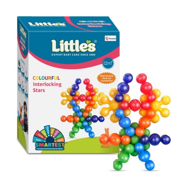 Little\'s Colorful Interlocking Stars | Activity & Learning Toys for Kids | Multi-Colour Toddler Activity Toys | Baby Toys | Develops fine Motor & Reasoning Skills | Kids Toys for 1 Year Old+