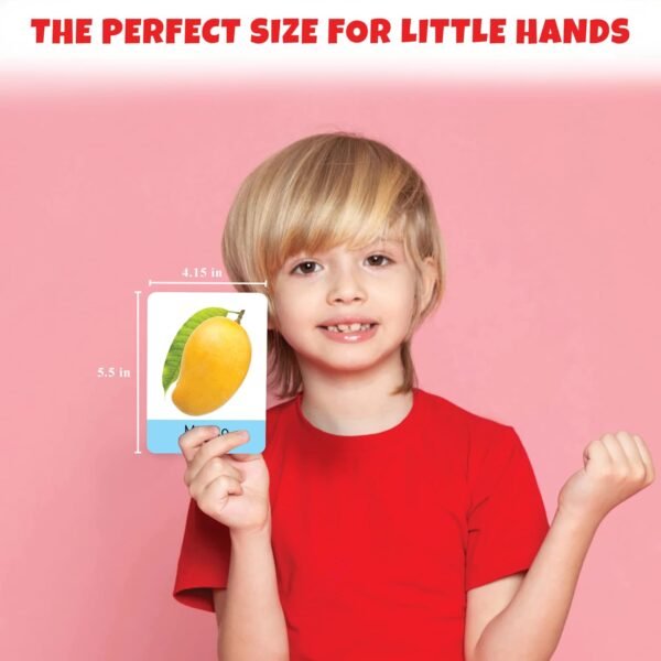 Big Flash Cards for Kids: Fruits and Vegetables (Set of 2) | 64 Double-Sided Picture Cards | Early Learning and Development Toy for Preschoolers & Toddlers 2-6 Years - Image 5
