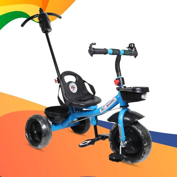 Tricycle with Parent Handle or Music or Front Back Basket with Canopy for Baby Boy/Girl Kids Trikes or Toddler 1-4 Years (Red) - Image 6