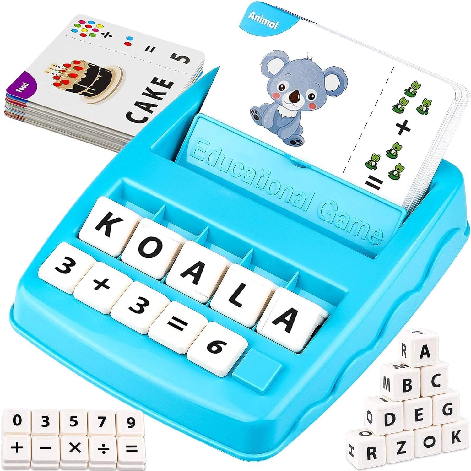 PLUSPOINT Educational Game of Learning Words with Flash Cards 2 in 1 Matching Letter and Number Games for Boys and Girls Sight Words Recognition Kindergarten Teaching Tools Preschool 3-8 Years Old