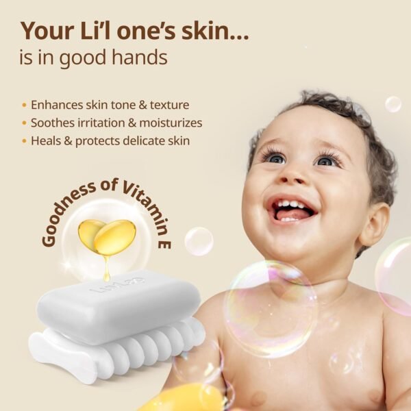 LuvLap Moisturizing Baby Bathing Bar, Baby soap with pH 5.5, with Shea Butter, Avocado, Olive Oil & Oatmeal, Paraben free, Dermatologically tested, with soap tray, 75g - Image 3