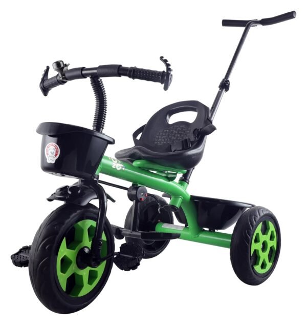 Pluto Tricycle for Kids | Cycle for Kids 1-4 Years | Baby Cycle | Bicycle for Kids with Storage Basket, Cushion Seat and Seat Belt TZ-548 (Neon Green)