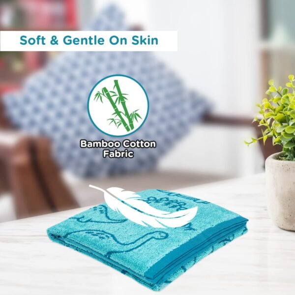 Mee Mee Bamboo Cotton Premium Baby Washcloth, Extra Soft, Quick Absorbent, Reusable, Dino Print, Green (1 Pack) - Ideal for Newborns, Kids, Toddlers, Infants - Image 3