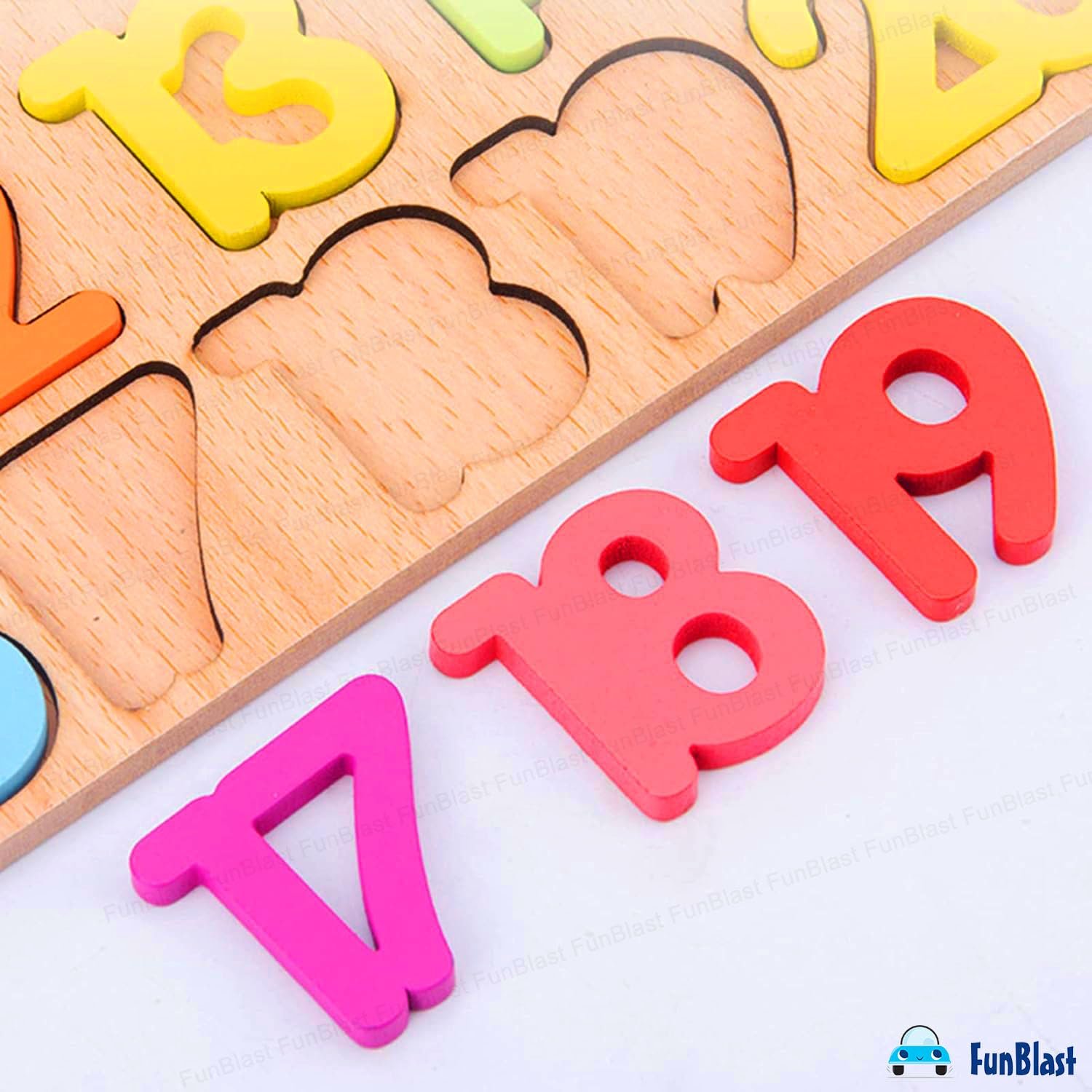 FunBlast 3D Wooden Number Learning Board – Numer and 123 Learning Educational Board for Kids/Toddlers/Children | Montessori Digital Board Educational Number Learning Puzzle Toy - Image 4