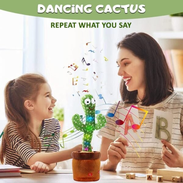 Wembley Toys Dancing Cactus Talking Plush for Baby Children - Speaking Interactive Electronic Toy for Kids 1 2 3+ Year Old Boy Girl - Voice Recording Repeats Funny Gift - Green - Image 5